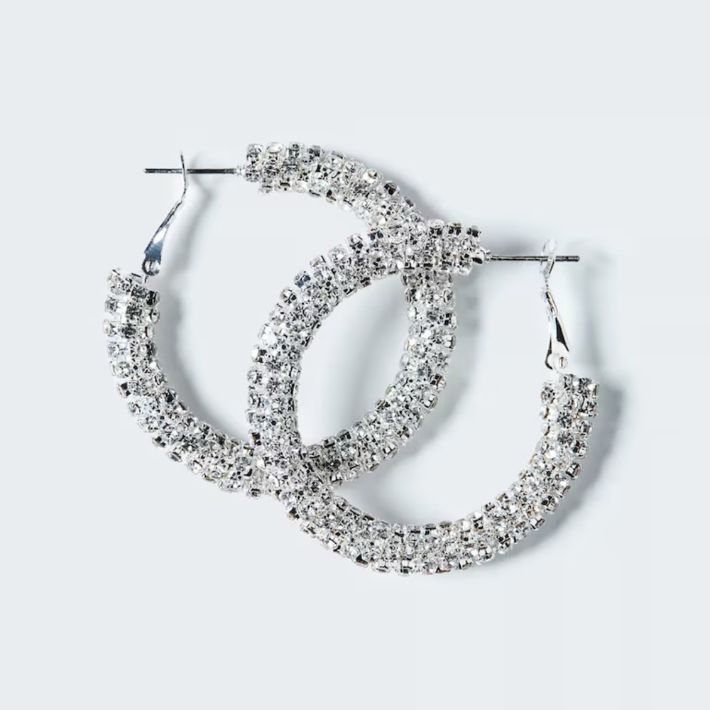 H&M silver sparkly hoops